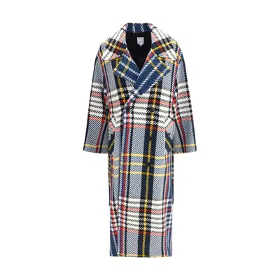 Sara Roka Checked Double-breasted Coat In Multi
