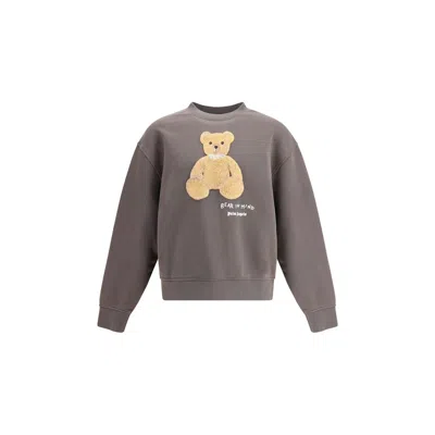 Palm Angels Bear In Mind Crewneck Sweatshirt In Gray