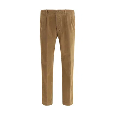 Germano Cotton Slim Pants In Brown