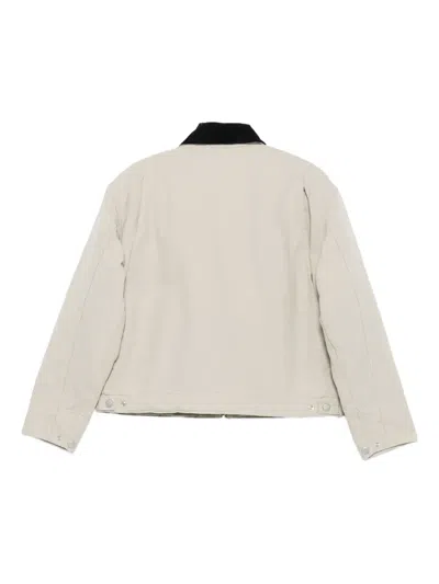 Carhartt Corduroy-collar Zip-front Jacket In Neutral