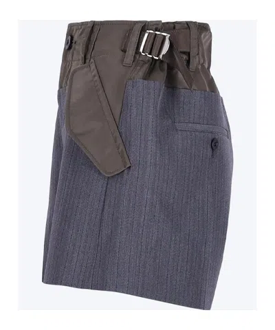 Sacai Belt Loop Shorts In Multi