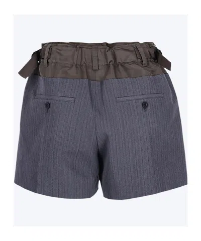 Sacai Belt Loop Shorts In Multi