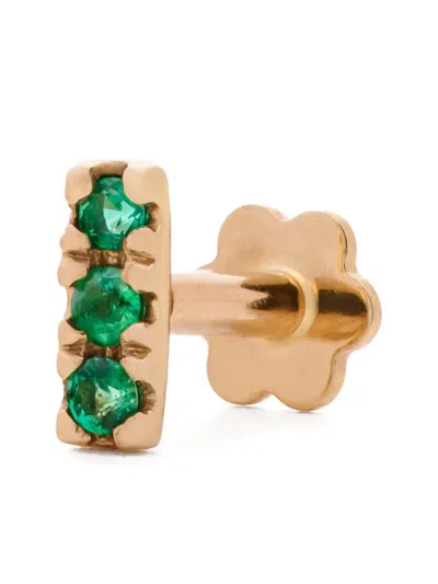 The Wild Jwls 14k Yellow Gold Julia Emerald Earring In Gold