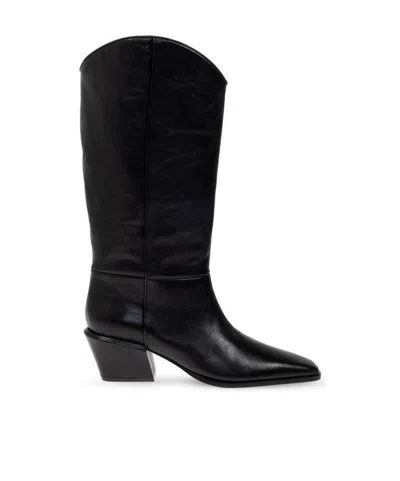 Paris Texas Bettina Leather Pointed Toe Boots 50mm In Black