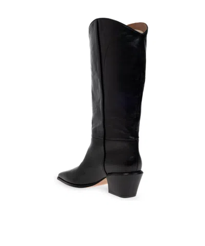 Paris Texas Bettina Leather Pointed Toe Boots 50mm In Black