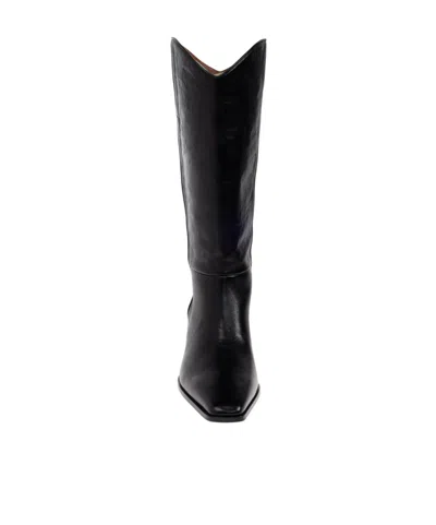 Paris Texas Bettina Leather Pointed Toe Boots 50mm In Black