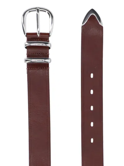 Sunflower Five-hole Leather Belt In Brown