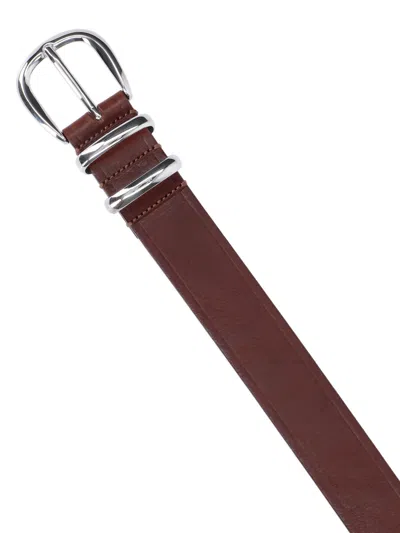 Sunflower Five-hole Leather Belt In Brown