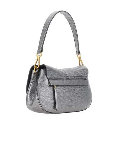 Gianni Chiarini Helena Round Foldover Top Shoulder Bag In Silver