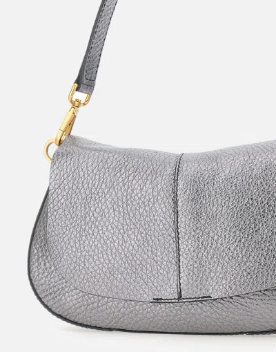Gianni Chiarini Helena Round Foldover Top Shoulder Bag In Silver