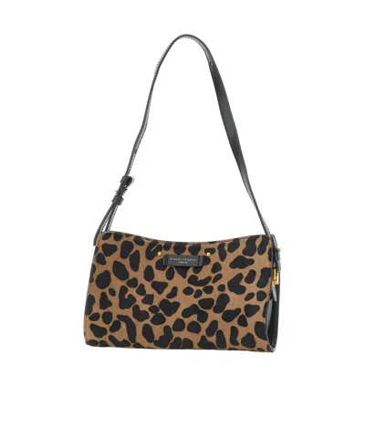 Gianni Chiarini Logo Patch Leopard Printed Shoulder Bag In Brown