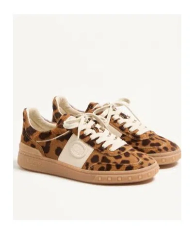 Valentino Garavani Upvillage Leopard Calf Hair Sneakers In Animal Print