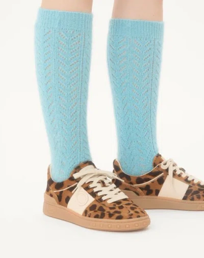Valentino Garavani Upvillage Leopard Calf Hair Sneakers In Animal Print