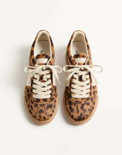 Valentino Garavani Upvillage Leopard Calf Hair Sneakers In Animal Print