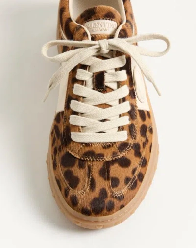 Valentino Garavani Upvillage Leopard Calf Hair Sneakers In Animal Print