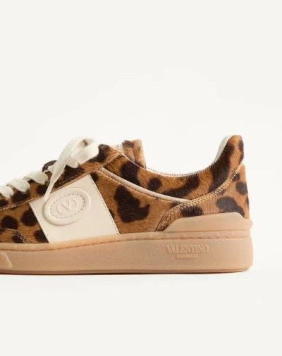 Valentino Garavani Upvillage Leopard Calf Hair Sneakers In Animal Print
