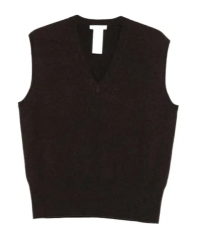 The Row V-neck Sleeveless Pullover In Black