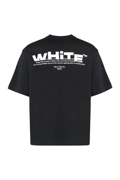 Off-white Cotton Crew-neck T-shirt In Black