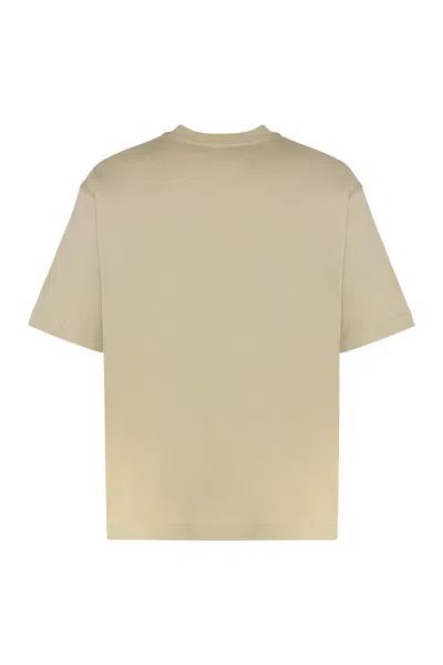 Off-white Cotton Crew-neck T-shirt In Brown