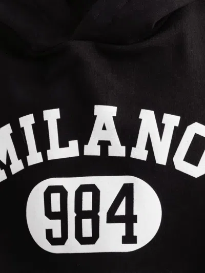 Dolce & Gabbana Hooded Sweatshirt In Jersey With Print In Black