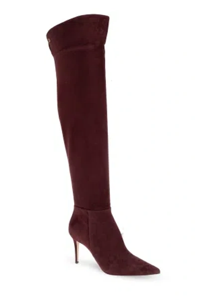Gianvito Rossi 90mm Jules Suede Pointed-toe Boots In Burgundy
