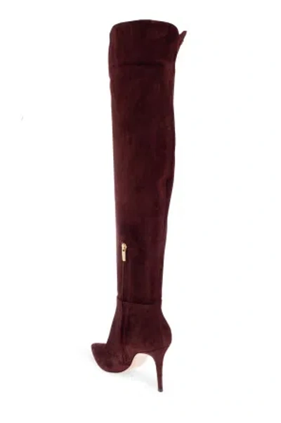 Gianvito Rossi 90mm Jules Suede Pointed-toe Boots In Burgundy