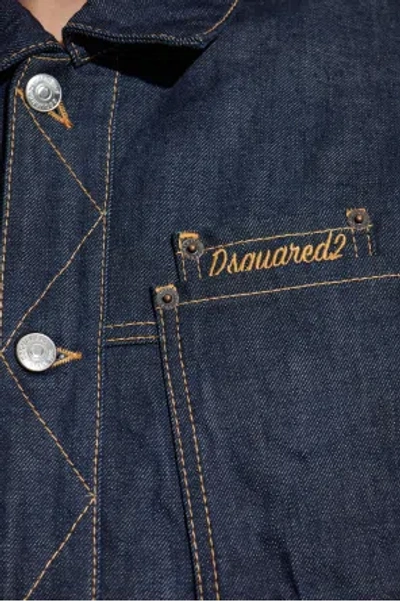 Dsquared2 Multi-pocket Panelled Denim Jacket In Blue