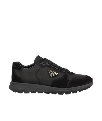 Prada Re-nylon And Suede Prax 2.0 Low-top Sneakers In Black