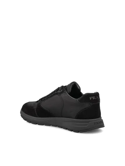 Prada Re-nylon And Suede Prax 2.0 Low-top Sneakers In Black
