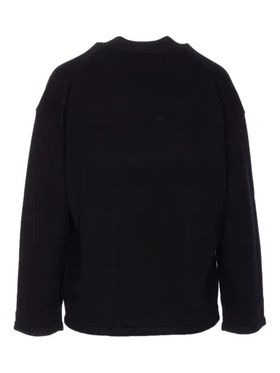 Max Mara Crew-neck Side-split Sweater In Black