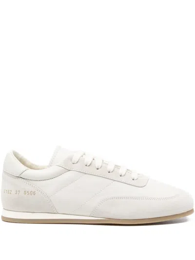 Common Projects Minimal Leather And Suede Low-top Runner Sneakers In White