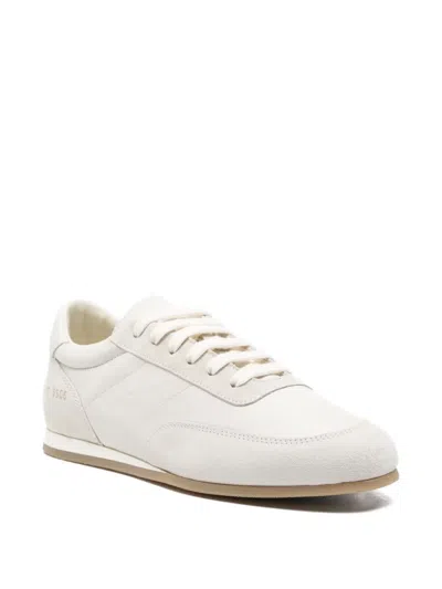 Common Projects Minimal Leather And Suede Low-top Runner Sneakers In White