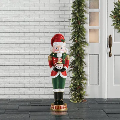 Frontgate 4 Ft. Led Hot Cocoa Nutcracker In Multi