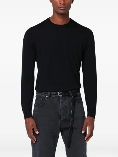 Drumohr Turtleneck Wool Sweater Long Sleeves In Black