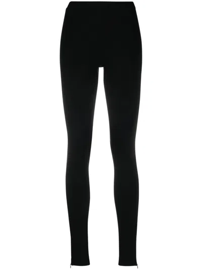 Totême High-rise Ribbed-trim Stretch-knit Leggings In Black