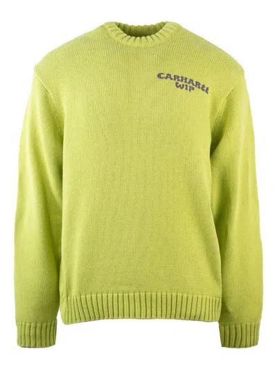 Carhartt Wip Helix Crew Neck Sweater In Green