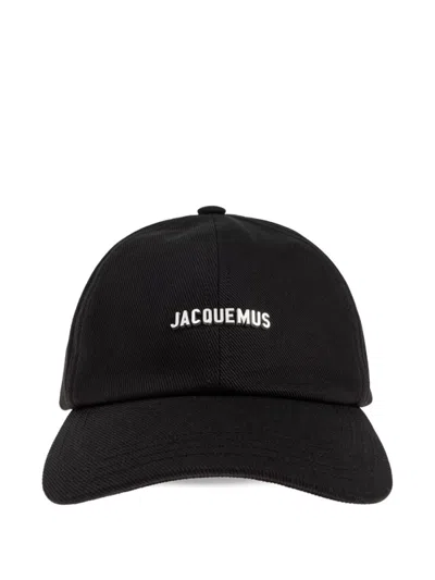 Jacquemus Gadjo Logo-embellished Cotton-twill Baseball Cap In Black
