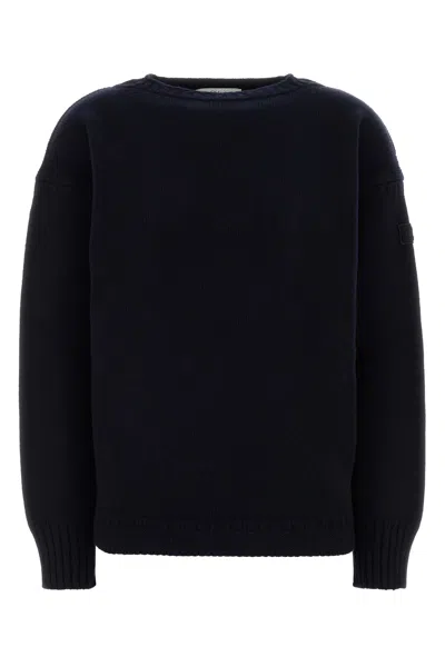 Chloé Chloe Dark Blue Wool Blend Sweater In Black