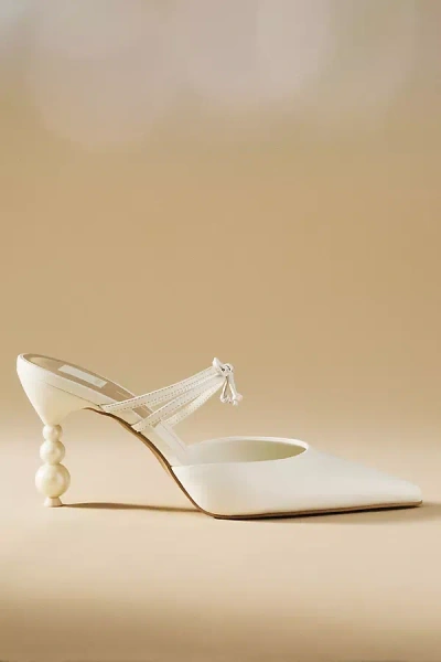 Dolce Vita Klaire Pearl Bead Heels In White