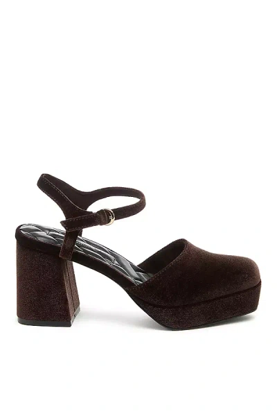 Kelsi Dagger Brooklyn Edna Ankle Strap Platform Pump In Brown