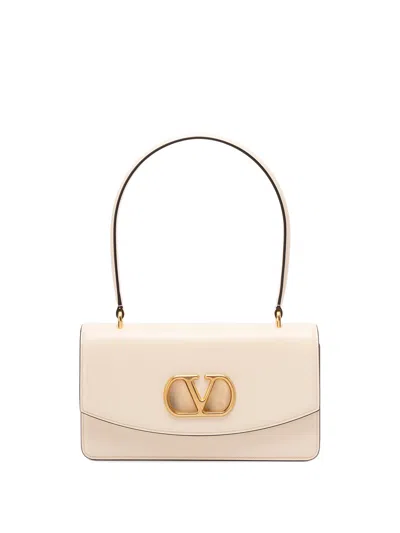 Valentino Garavani  Garavani Vain Bag With Handle In Shiny Calfskin Woman Butter Uni In Sand
