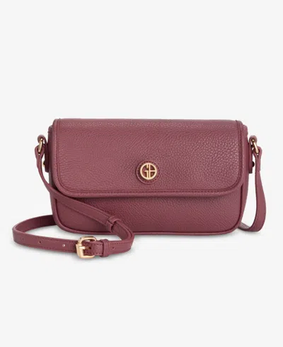 Giani Bernini Pebble East West Small Flap Crossbody, Exclusively At Macy's In Burgundy
