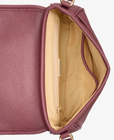 Giani Bernini Pebble East West Small Flap Crossbody, Exclusively At Macy's In Burgundy