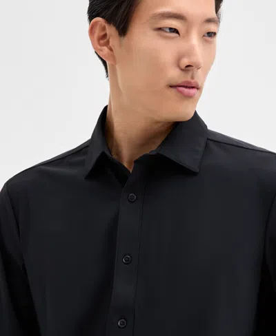 Alfani Men's Modern Classic-fit Stretch Solid Button-down Shirt, Created For Macy's In Black
