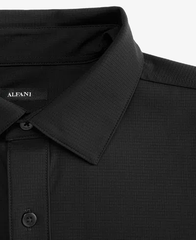 Alfani Men's Modern Classic-fit Stretch Solid Button-down Shirt, Created For Macy's In Black