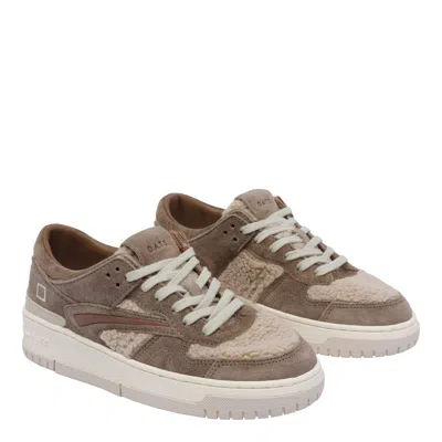 Date Torneo Teddy Suede-leather Sneakers In Brown