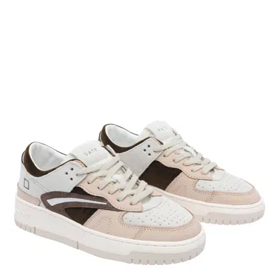 Date Low-top Sneakers In Logic Fondo Crust Leather And Suede In Neutral