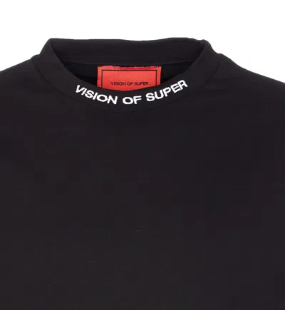 Vision Of Super Logo And Flames Print Sweatshirt In Black