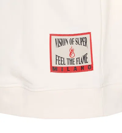 Vision Of Super Hoodie With Embroidered Flame In White