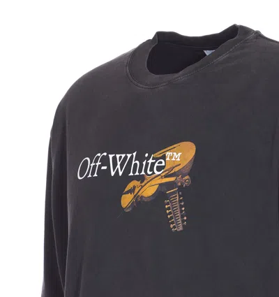 Off-white Washed Black Cupid Arrow Skate Logo T-shirt